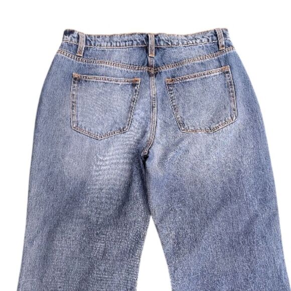 CEROS Blue Heavily Distressed High Rise Straight Leg Cropped Jeans Size 31 - Picture 8 of 11